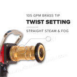 1-1/2" Fire Hose Nozzle Pistol Grip 105 GPM Brass