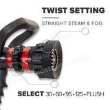 2" Fire Hose Nozzle Pistol Grip 30-60-95-125 GPM