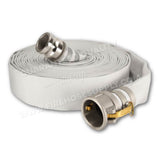 2 1/2" Inch Single Jacket Quick Camlock Hose White:50 Feet:FireHoseSupply.com