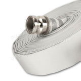 2 1/2" Inch Single Jacket Quick Camlock Hose White:FireHoseSupply.com