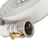 2 1/2" Inch Single Jacket Quick Camlock Hose White:FireHoseSupply.com