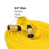 3/4" Inch Wildland Fire Hose (Brass GHT Fittings) Yellow