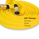 3/4" Inch Wildland Fire Hose (Brass GHT Fittings) Yellow