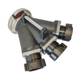 3 Way Siamese 2-1/2" NH Female x 6 Storz Aluminum With Clapper