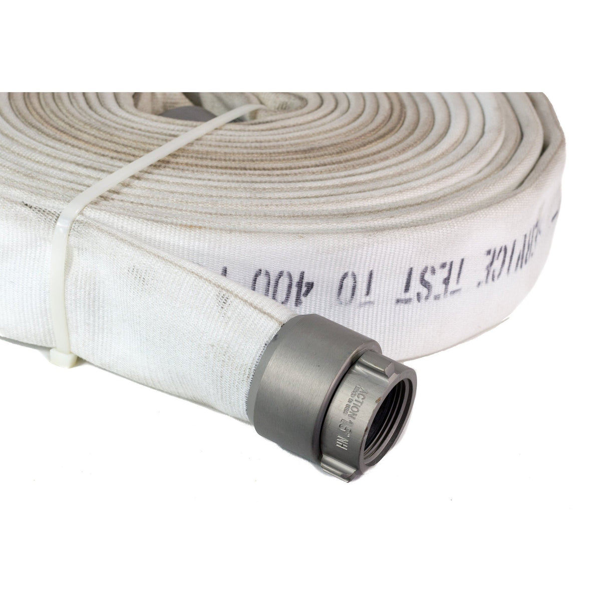 75FT X 1.5 IN. FIRE HOSE 250 Psi With Brass Coupler Very Clean